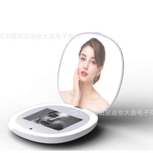 2024新款亚马逊跨境电商led化妆镜UV带灯 防晒卸妆神器 便携led化