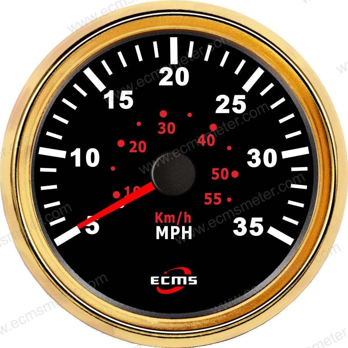 ECP85mm游艇快艇游轮摩托艇35MPH速度表9-32V船用仪表算刻度55km