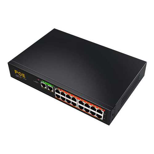 16口百兆+2口千兆非管理型PoE交换机内置电源190W 52V3.85A
