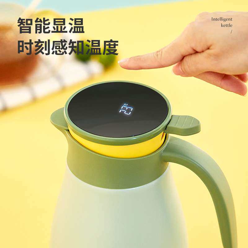 304不锈钢热水壶智能显温保温壶真空保温暖水壶温显保温瓶大容量