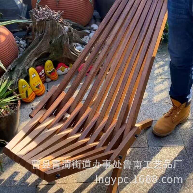 木质折叠简约躺椅懒人休闲木质摇椅户外午休椅