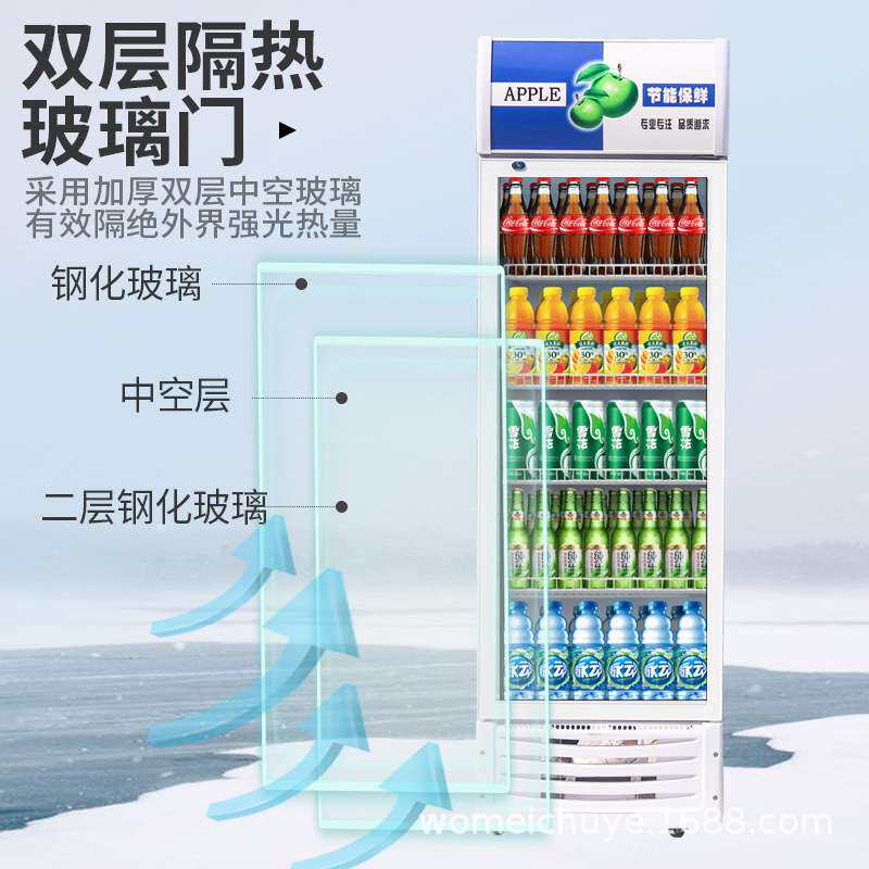 冰柜冷藏展示柜超市冰箱立式商用啤酒饮品冷柜单双门保鲜柜