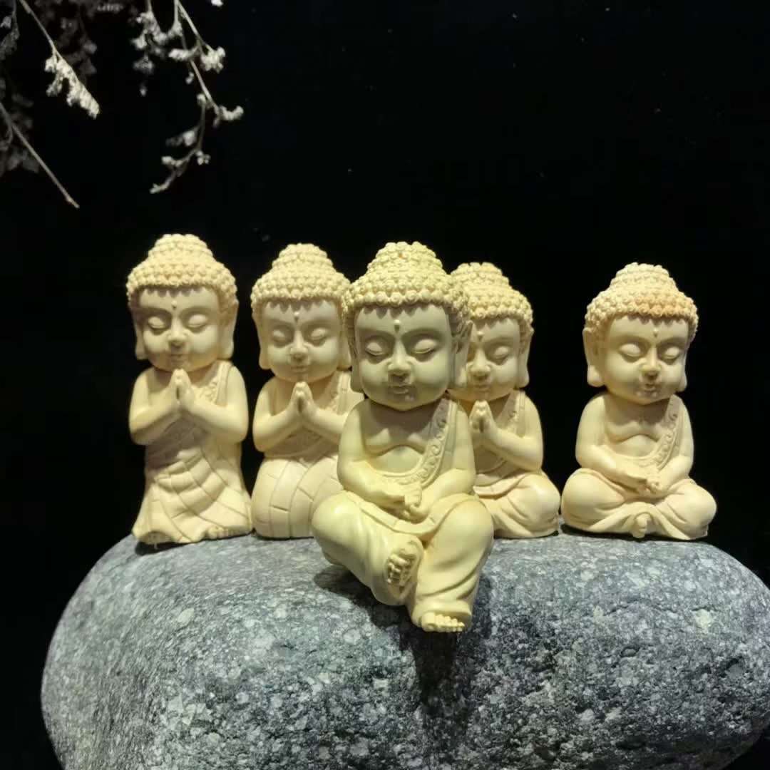 黄杨木雕如来小佛摆件家居实木文玩手把件工艺品茶宠小件汽车饰品