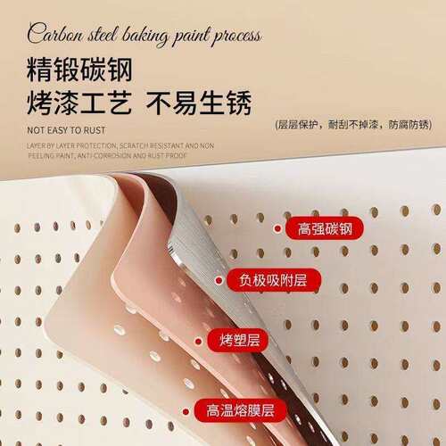 桌面洞洞板书架办公桌上置物架家用简约免打孔立式学生书桌收纳架