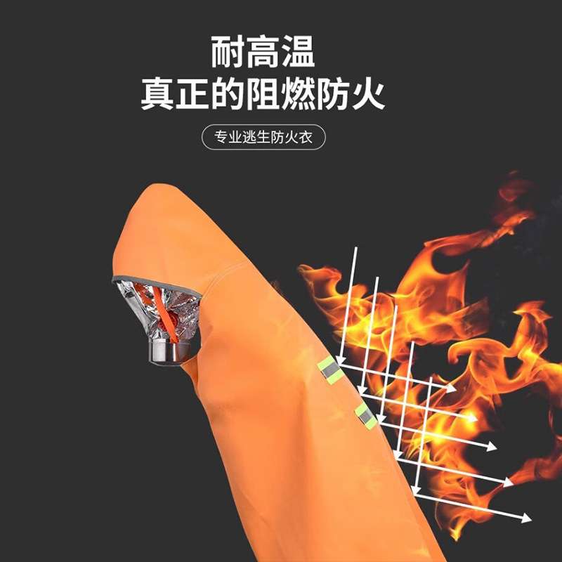 成人火灾防护组合 披风防火毯防火斗篷家庭火灾逃生自救呼吸器