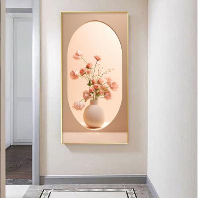 北欧玄关空间延伸画过道走廊入户楼梯植物花卉装饰画挂画壁画高级