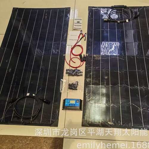 跨境单晶太阳能板100W电池板光伏系统组件储能配套控制器串联并联