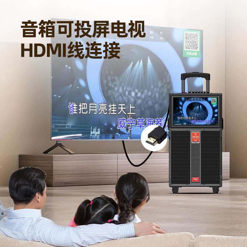 爱国者广场舞音响家用音箱K歌大音量户外一体机话筒带显示屏高端