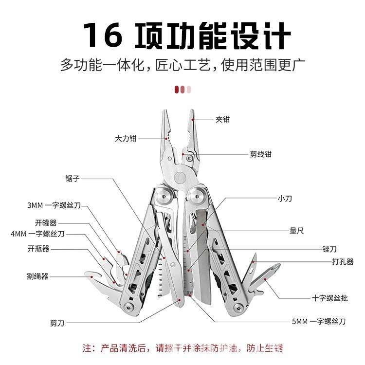 现货28合1户外多功能钳子全钢野营装备多功能钳EDC口袋工具便携
