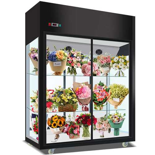双门花店鲜花冰柜保鲜柜风冷无霜冷藏展示柜冰箱保险柜商用三门单