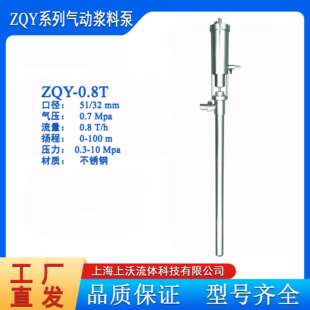 浆料泵厂家 ZQY-1.2T-1型高粘度不锈钢气动桶装浆料泵(量大从优)