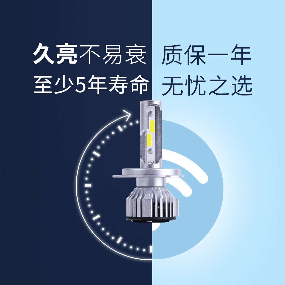 汽车led大灯新款H4H7远近一体LED头灯大功率芯片F3车灯改装