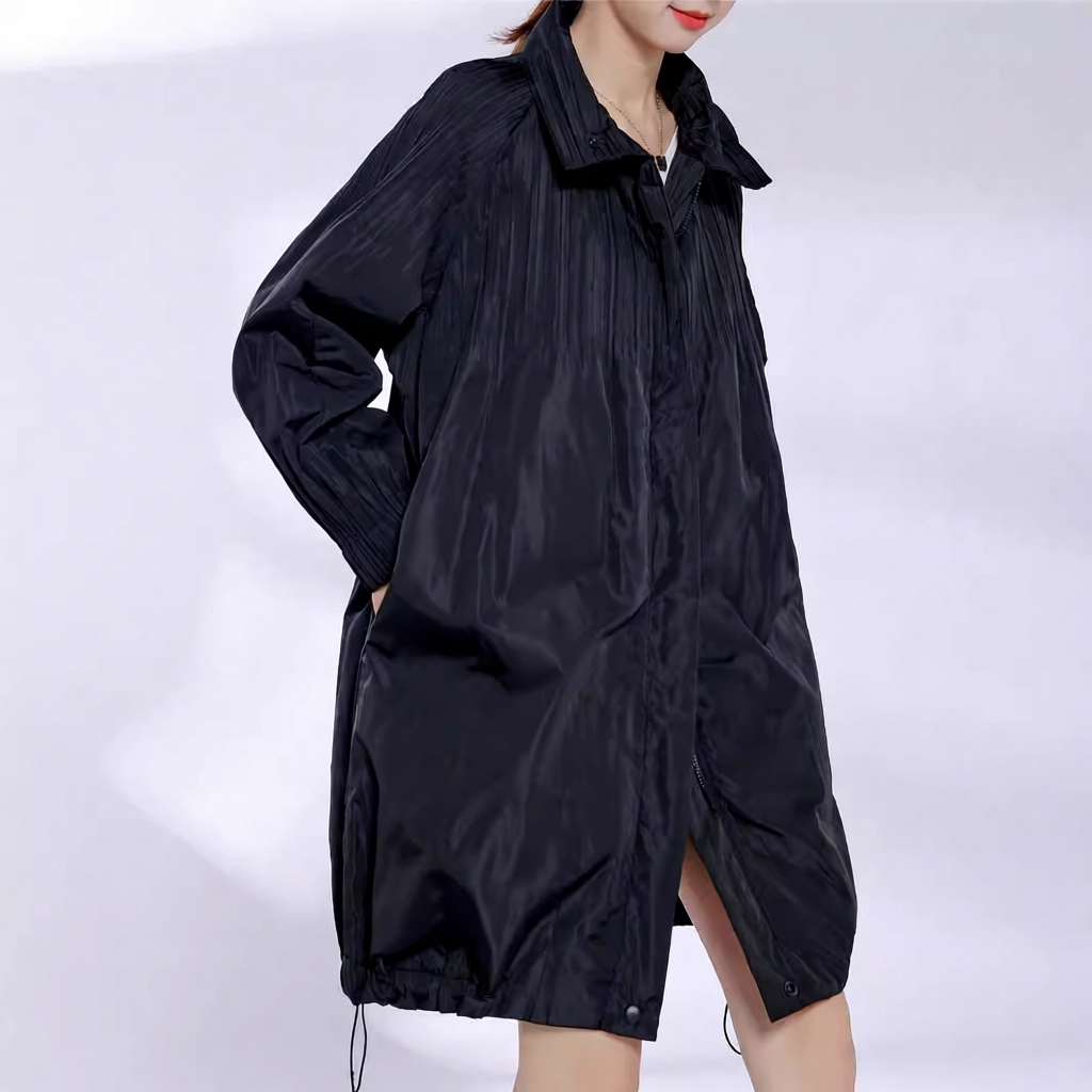 日系通勒褶皱棉服外套女宽松显瘦高级感时尚小个子休闲中长款棉衣