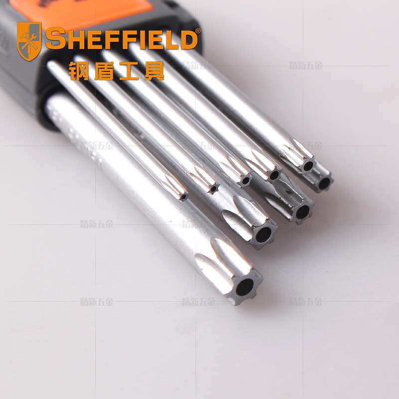钢盾工具9件套内六花扳手中孔花型内六角扳手套装T6-T50星型扳手