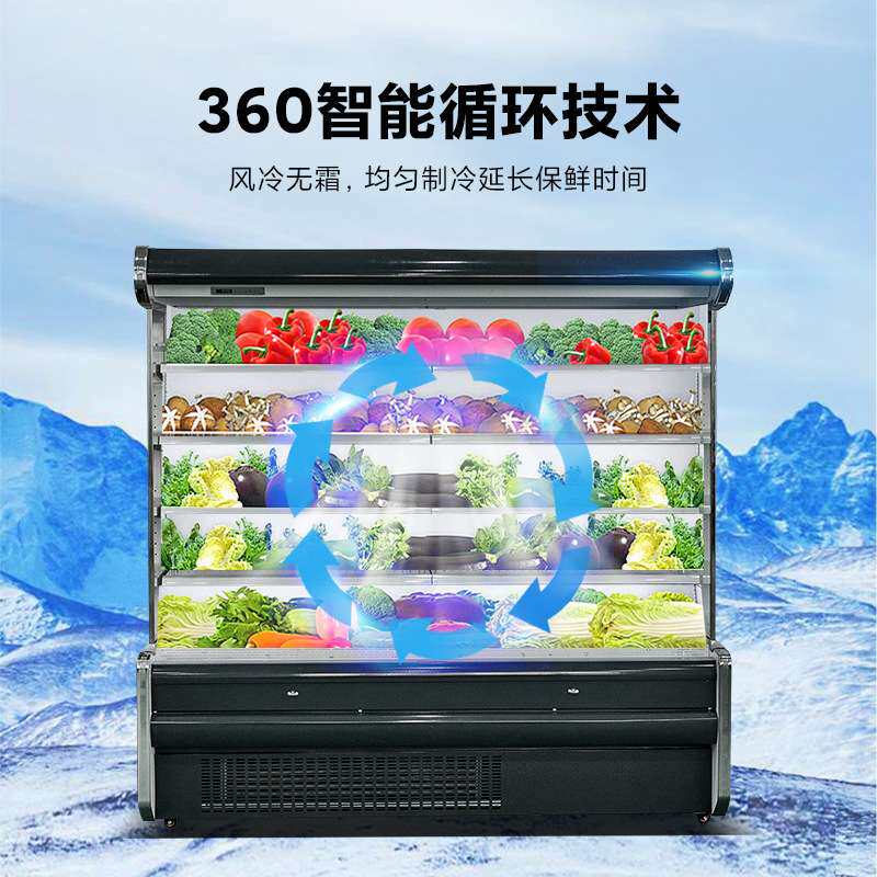 风幕冰柜商用冷冻水果蔬菜保鲜柜大容量点菜立式分体机冷藏展示柜
