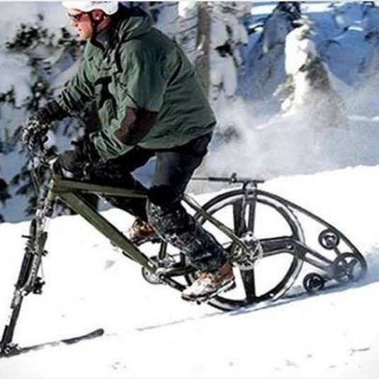 源头工厂 雪地自行车改装套件前后轮履带滑雪板组合 冬季骑行装备