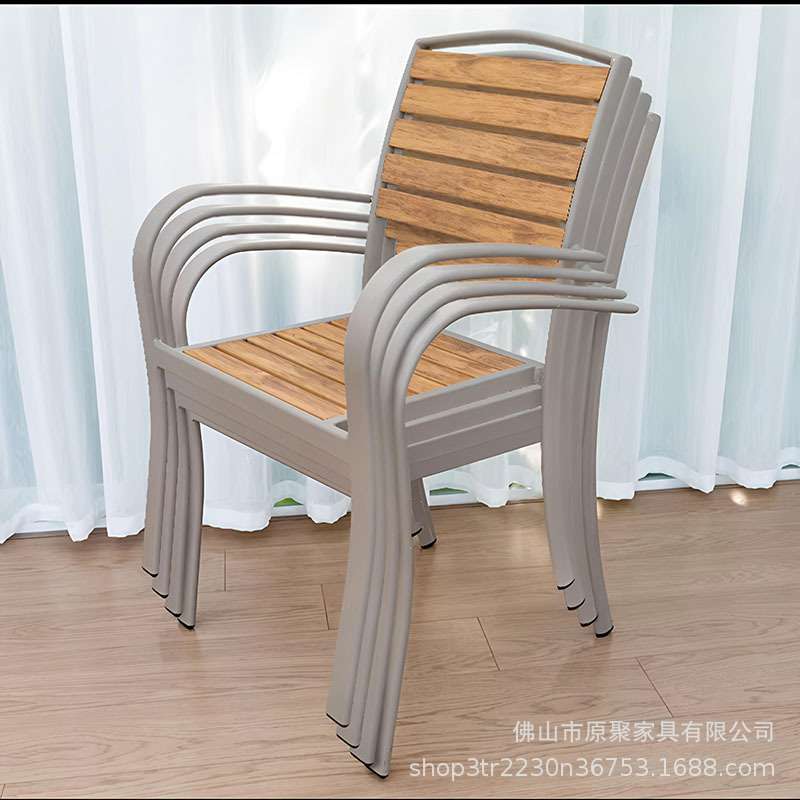 户外塑木桌椅庭院花园休闲室外长桌组合露天商用防水防晒外摆桌椅