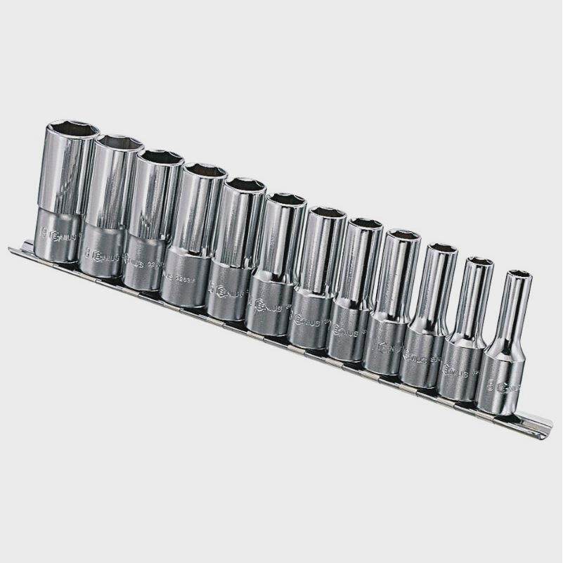 GENIUS天赋3/8"系列10mm12件套公制6角手动加长套筒组六角GD-312M