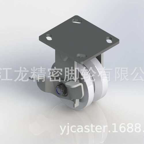 V型导轨轮带刹车V型导轨轮江龙脚轮滑轨胶轮五金工具脚轮厂家