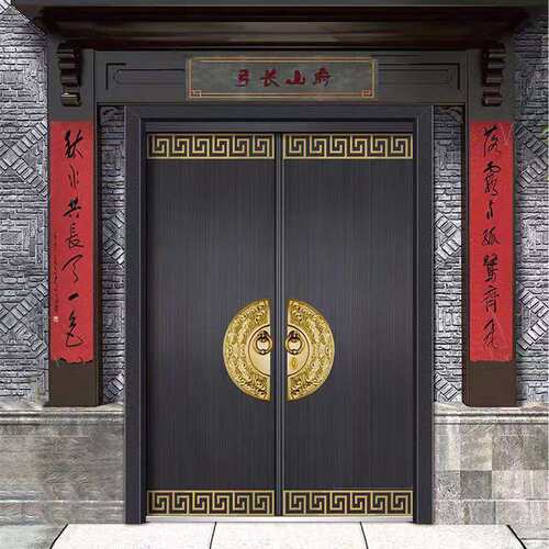豪华高端别墅门铸铝大门中式定 制家用城市农村自建房非标防盗门