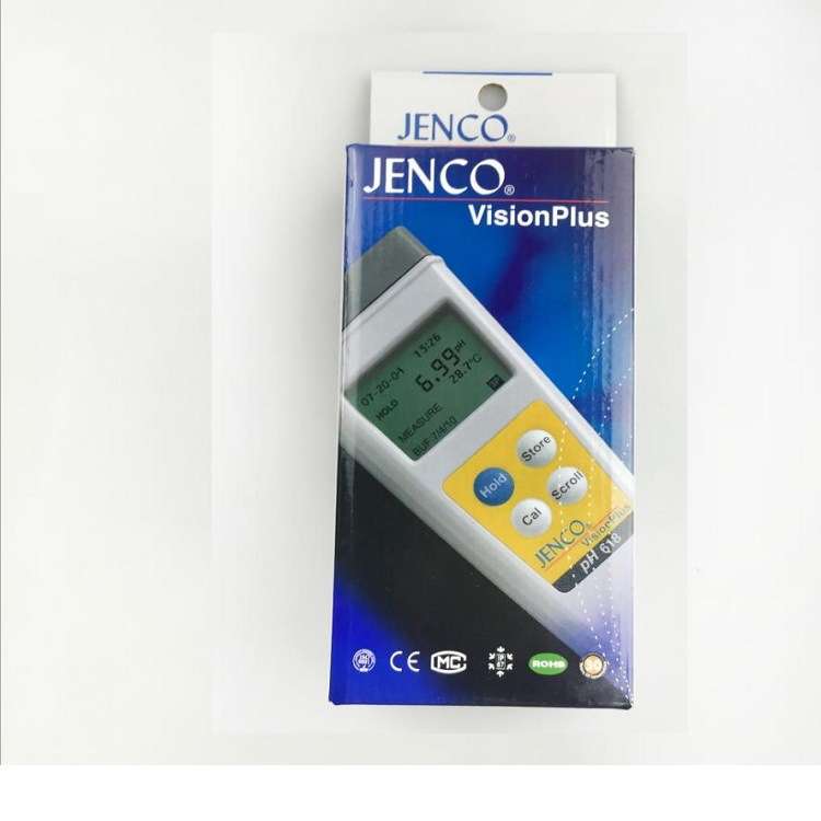 数显pH计618N型 JENCO/任氏防水数显玻璃灯泡电极酸度计pH笔