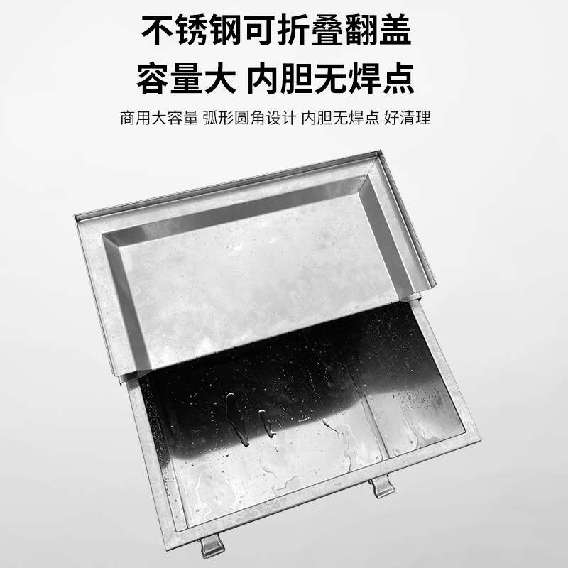 不锈钢面粉车白糖米桶商用储米箱移动轮手推车五谷杂粮带盖储存车