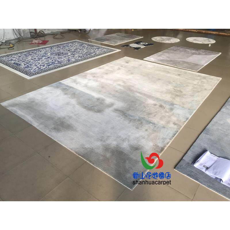 现代简约水墨画新中式手工腈纶客厅茶几沙发地毯大厅办公室接待室