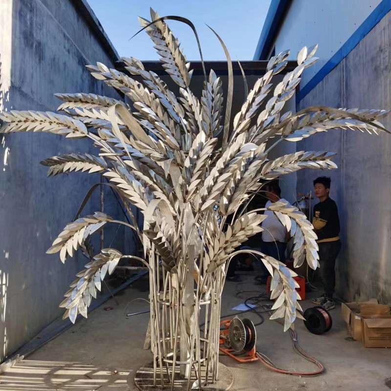不锈钢麦穗雕塑仿真小麦植物金属农产品农场户外丰收装饰摆件
