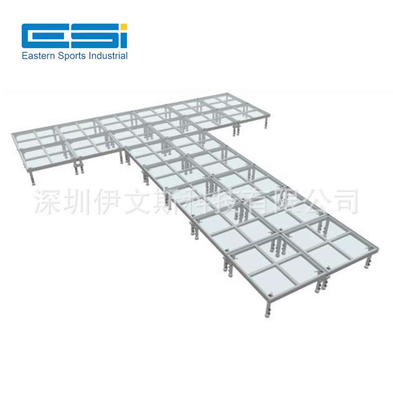 铝合金拼装舞台 婚礼走秀活动有机玻璃舞台 glass stage 移动舞台
