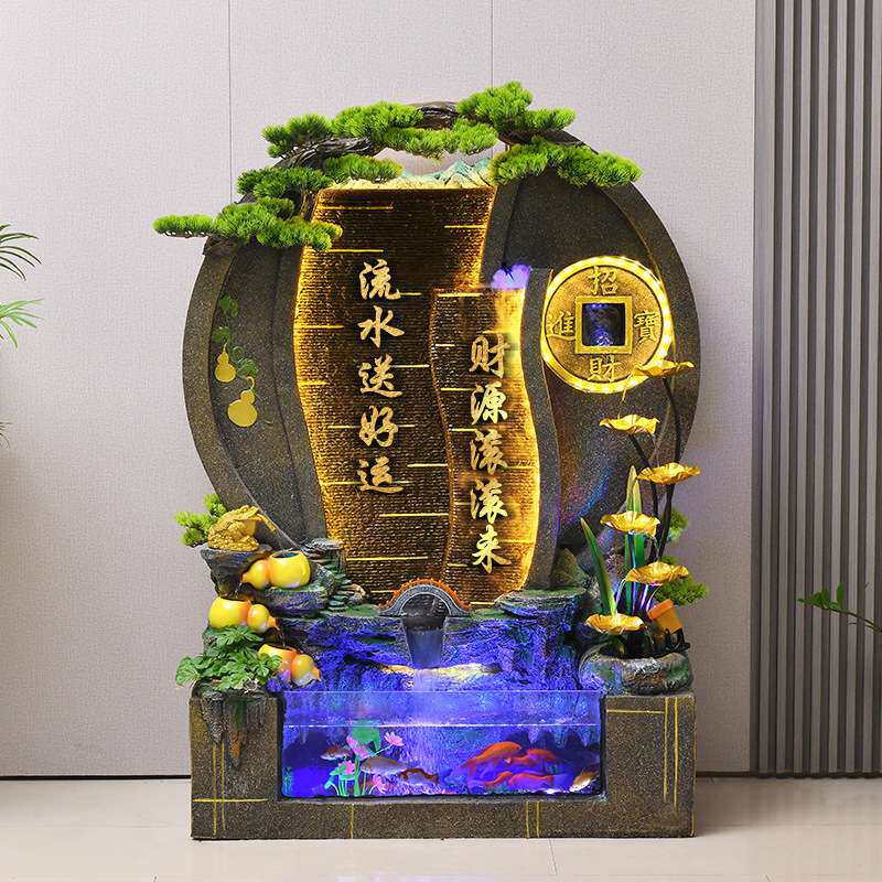 流水喷泉水幕墙鱼缸办公室公司庭院景观摆件客厅风水轮循环水装饰