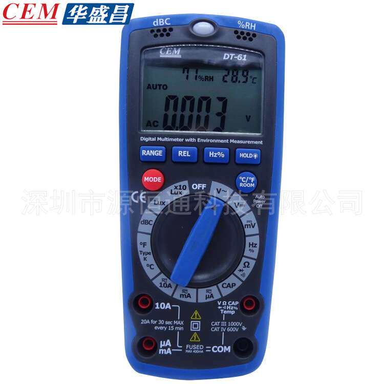 CEM华盛昌六合一多功能环境数字万用表测电压电流电阻占空比DT-61