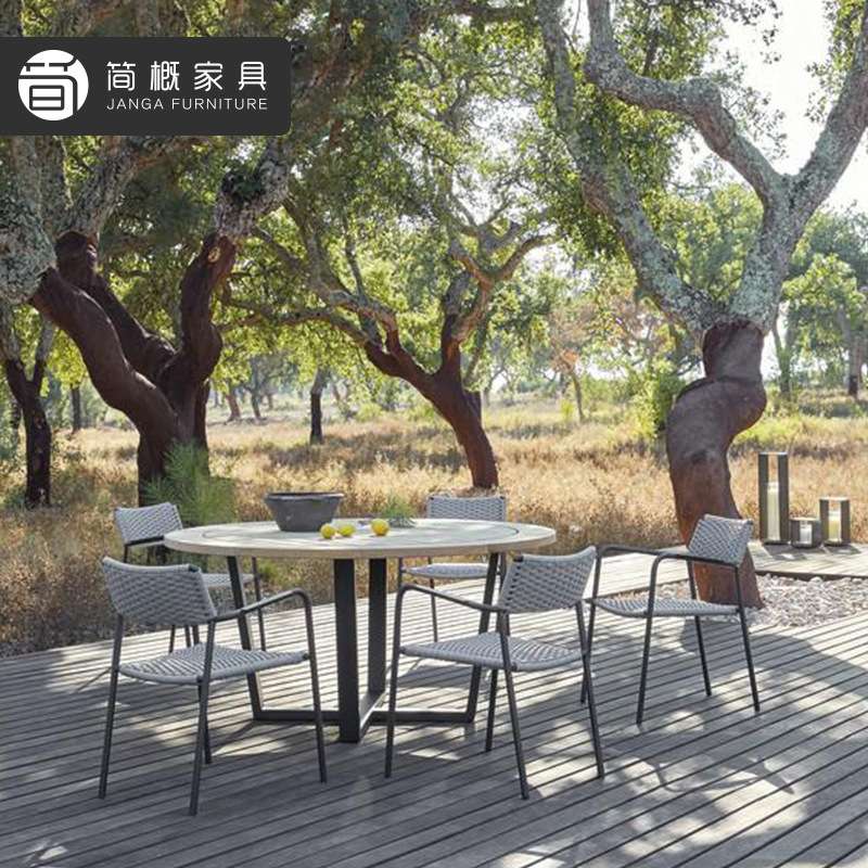 户外休闲简约家具庭院民宿酒店别墅花园藤椅室外防水防晒桌椅