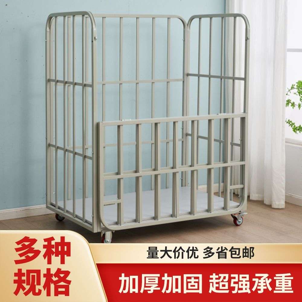 服装厂专用加厚铁围栏推车三层物料运输车万向轮周转车推车布料车