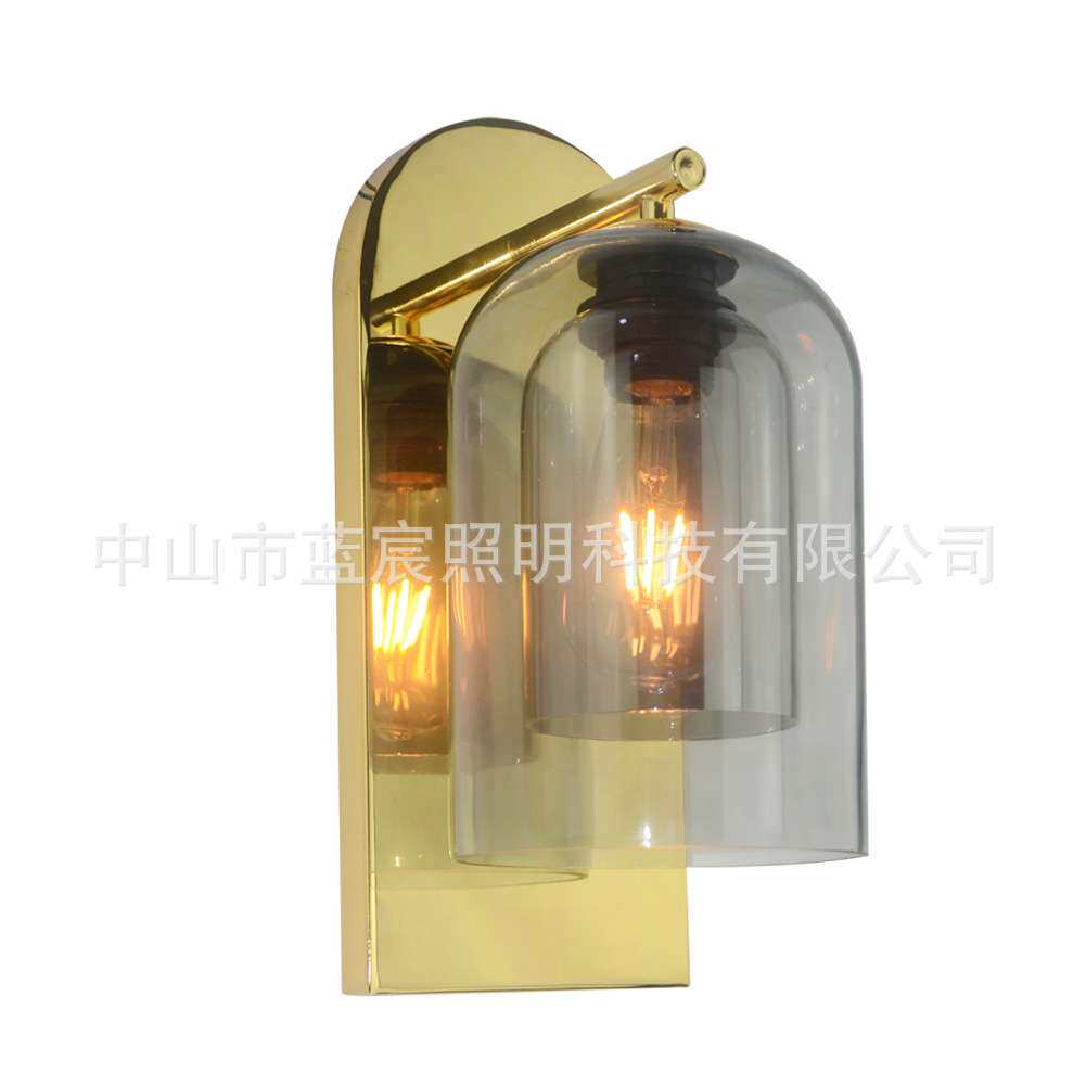 简约现代玻璃壁灯个性灯具灯饰照明走廊灯床头灯镜前灯灯泡螺口