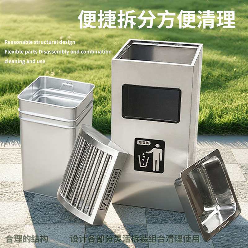 不锈钢方形茶水桶茶渣过滤收集废水桶茶台几泡茶圆形废渣滤桶