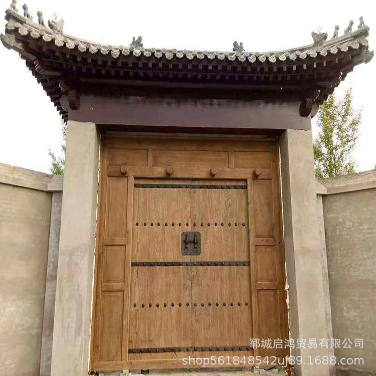 老榆木仿古庭院木门农村别墅大门中式院子双开大门进户门