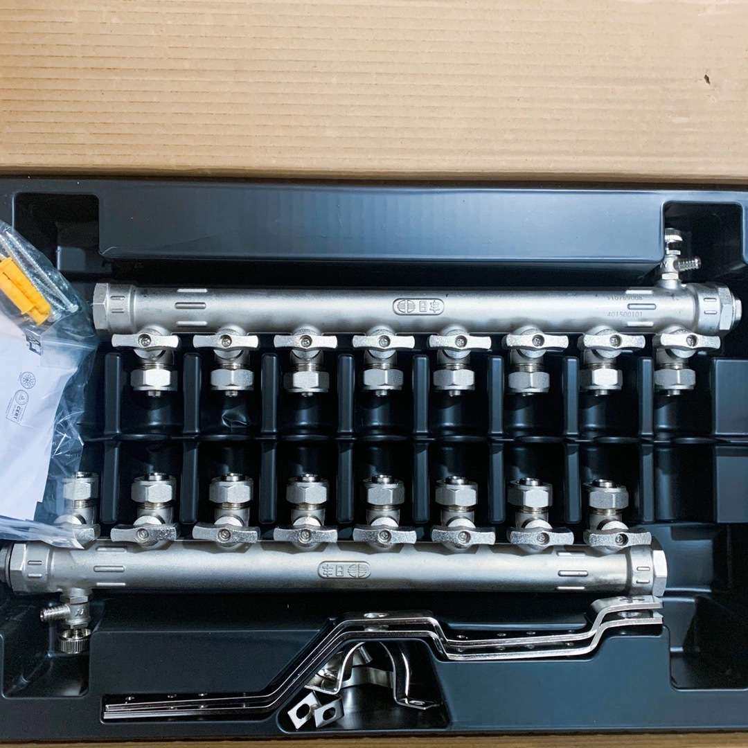 【F20C】佛山日丰地暖分水器全铜分水器地热地暖管32家装地暖管集