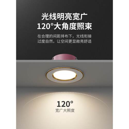 led筒灯2寸开孔5 5.5 6 6.5公分7cm嵌入式射灯客厅3W牛眼灯小孔灯
