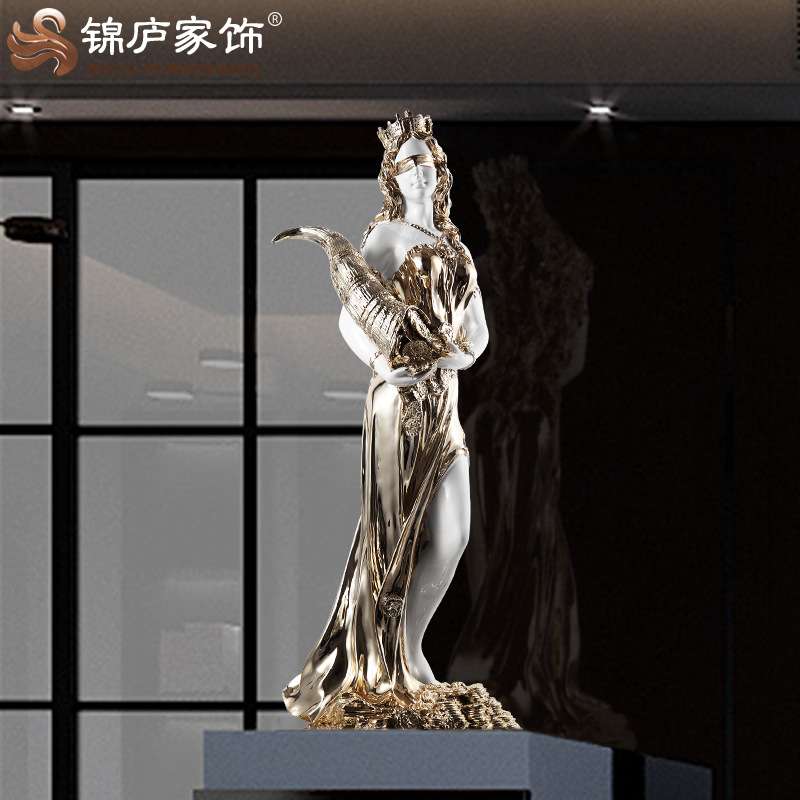招财人物摆件欧式家居装饰品工艺品客厅电视柜书房酒柜橱窗艺术品
