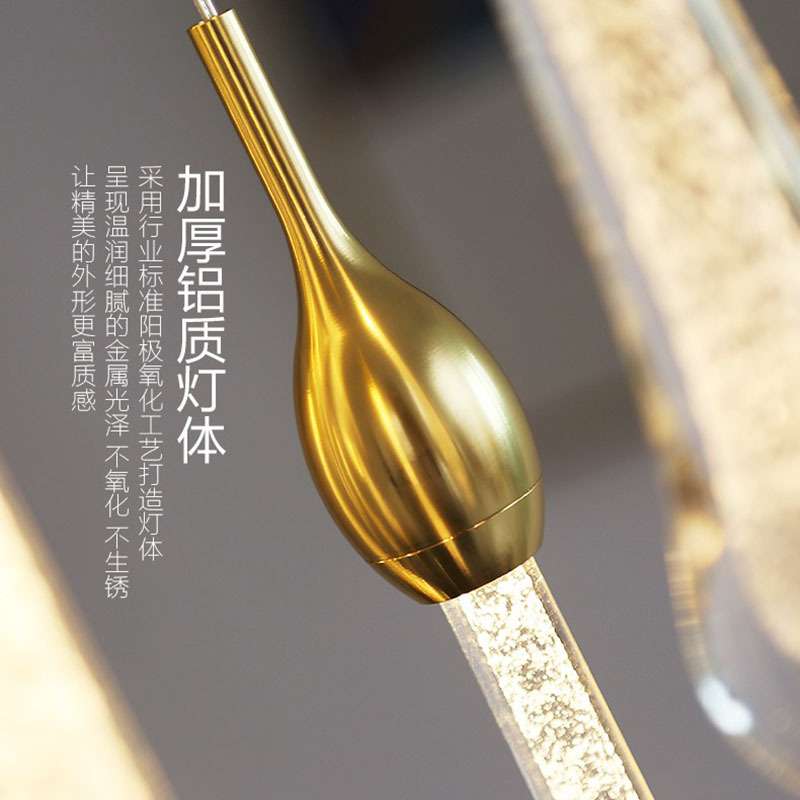 旋转楼梯灯长吊灯3米4米现代简约水滴复式别墅loft客厅轻奢水晶灯