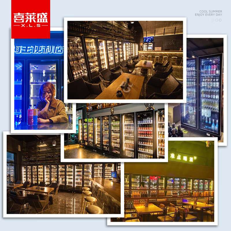 喜莱盛啤酒柜展示柜冷藏冰柜便利店冰箱全屏网红酒柜酒水饮料柜