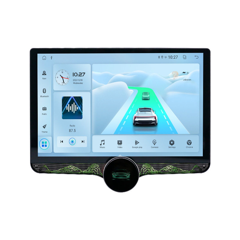 工厂跨境直销11.5寸2K单旋钮通用车载导航八核安卓carplay导航