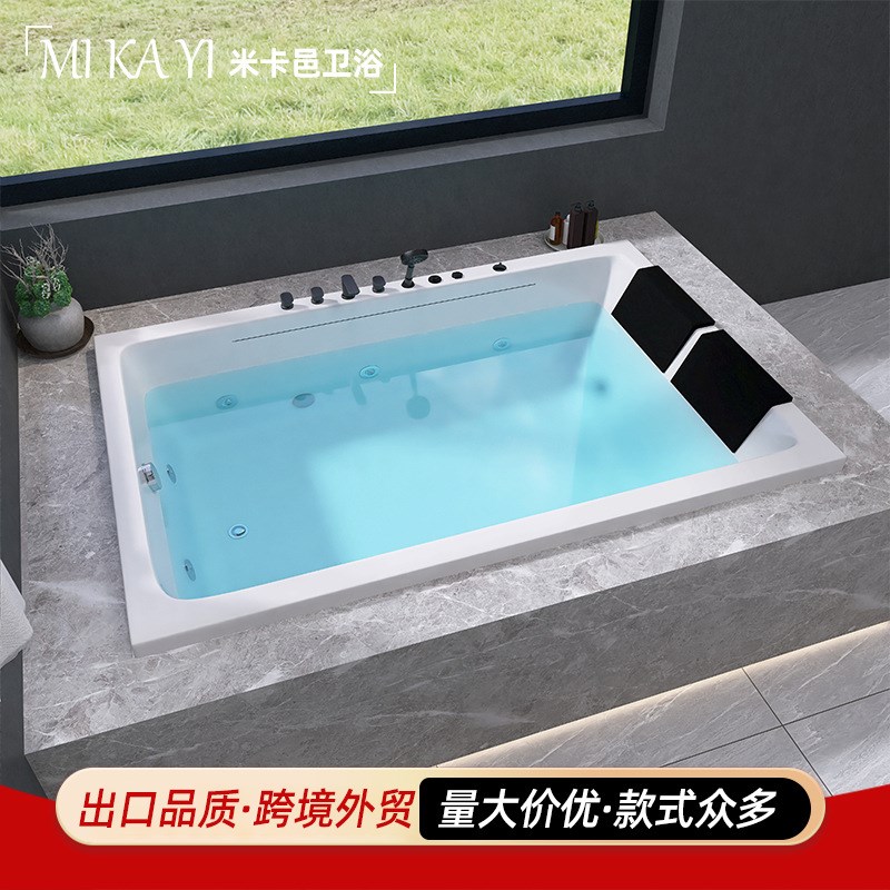 亚克力双人浴缸家用嵌入式双人情侣亚G克力恒温长方形按摩日式浴