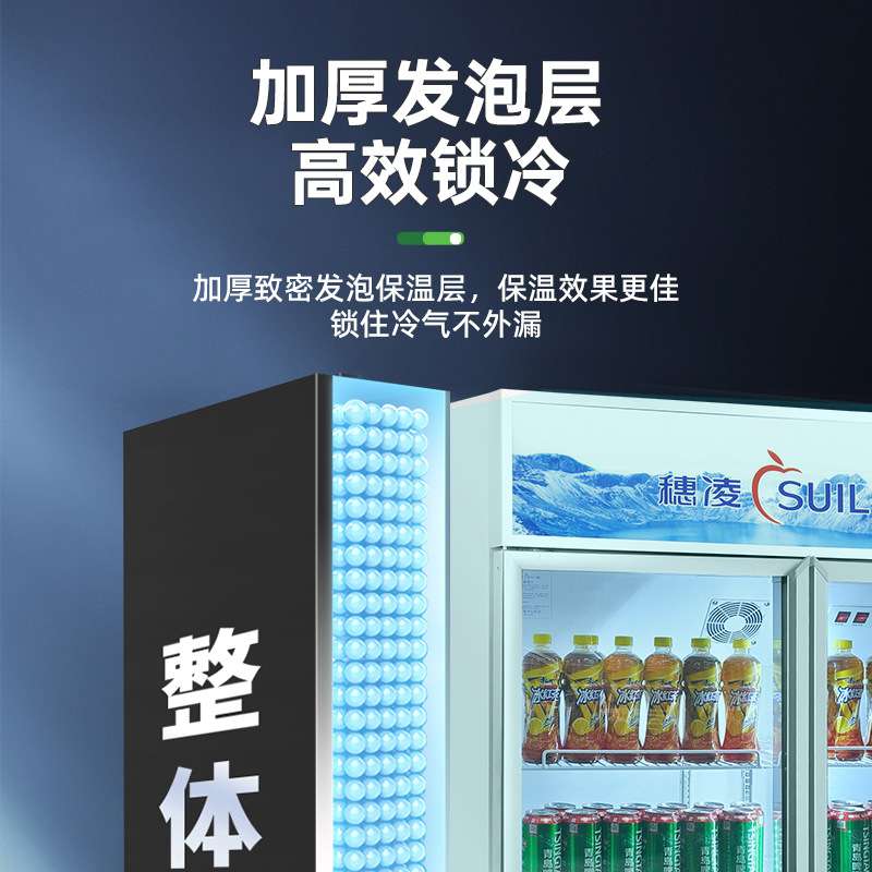 穗凌冰柜商用立式冷藏展示柜双门饮料柜水果保鲜冰箱三门啤酒冷柜