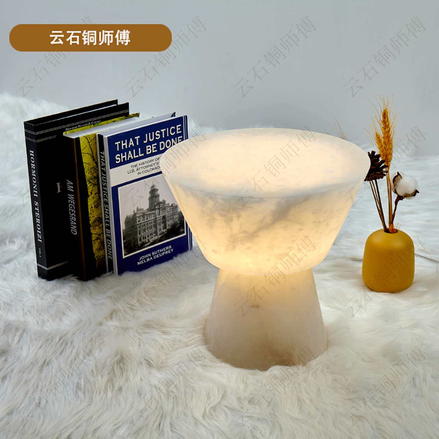 西班牙云石全铜台灯客厅卧室设计师样板房别墅书房工程前台吧台灯