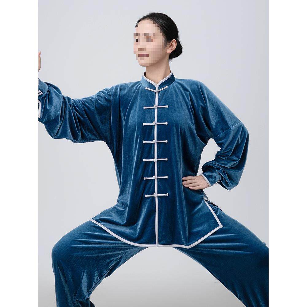 太极服女新款金丝绒秋冬加厚太极拳练功服男冬季服装