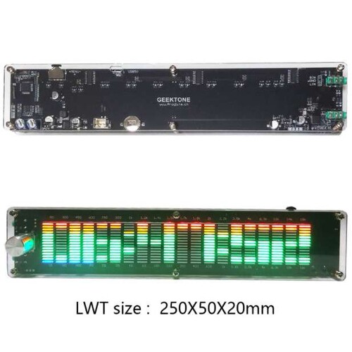 LED2015音乐频谱电平灯多模式DSP均衡器EQ声控拾音彩色亚克力外壳