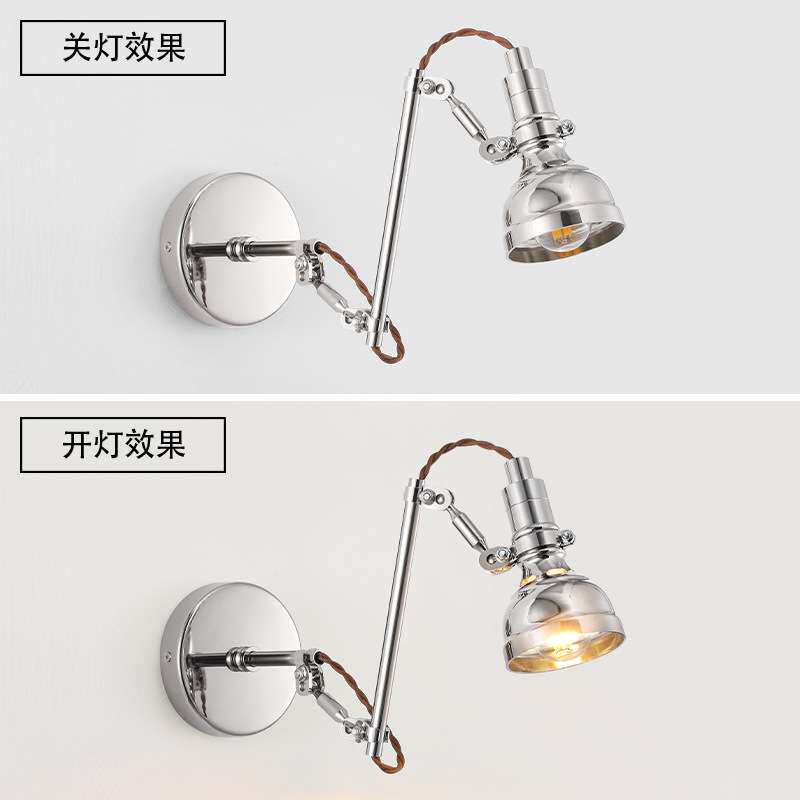 北欧工业风伸缩灯机械摇臂吧台台灯复古古风照明灯具壁灯镜前灯