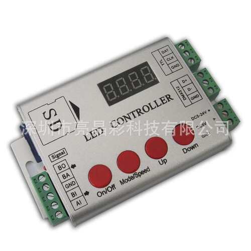 LED全彩控制器可编程2048点DMX512单口控制器对接DMX控台调光调色