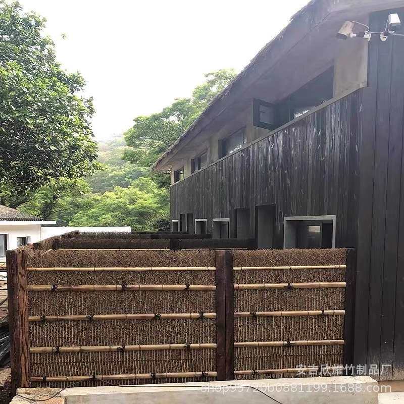 竹篱笆竹丝篱笆栅栏庭院别墅围栏田园护栏碳化花坛户外竹子栏杆